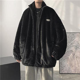 潮流冬季加绒加厚棉衣棉服外套宽松保暖立领棉袄my59