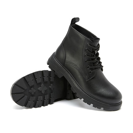 西遇马丁靴男冬季新款复古潮男英伦风短靴厚底增高工装靴22125655 商品图2