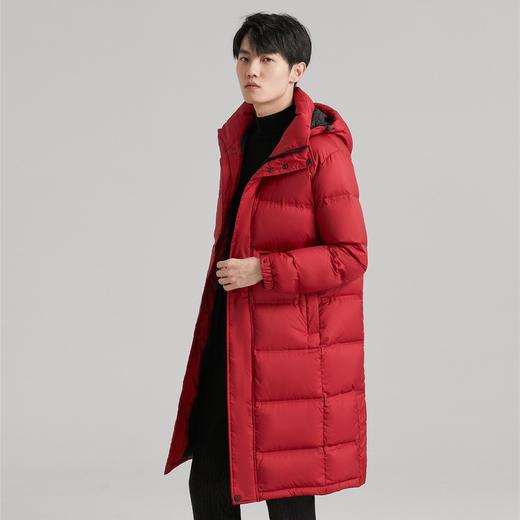 「4款配色！2022秋冬新款」柔菇菇羽绒服男 连帽中长款90绒白鹅绒加厚外套上衣 商品图1