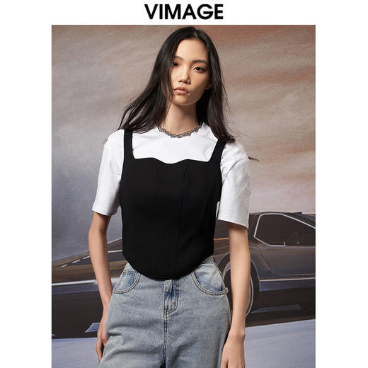 VIMAGE纬漫纪秋冬新品简约百搭小上衣V1813413 商品图0