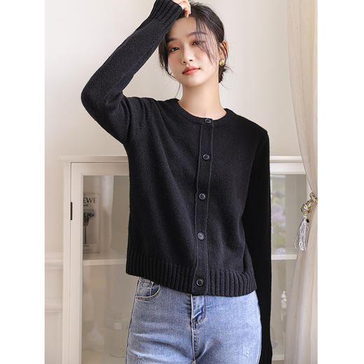 针织衫开衫上衣，薄款纯色针织毛衣外套SR-K16430 商品图4