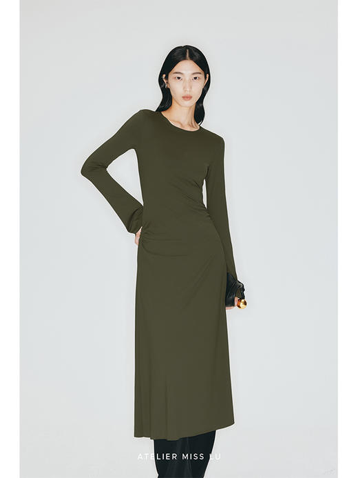 【沙漠狂花】露背环保皮带装饰弹力针织连衣裙/23000012B 商品图2