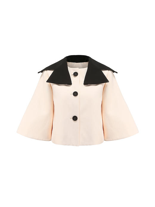 【彼得潘】异形大翻领A字七分袖斗篷式短外套/23001 商品图4