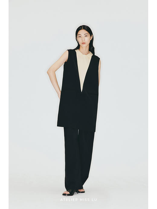 【巴黎小情歌】几何撞色分割H形宽肩连衣裙/2300003 商品图1