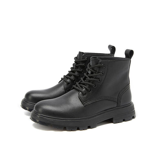 西遇马丁靴男冬季新款复古潮男英伦风短靴厚底增高工装靴22125655 商品图4