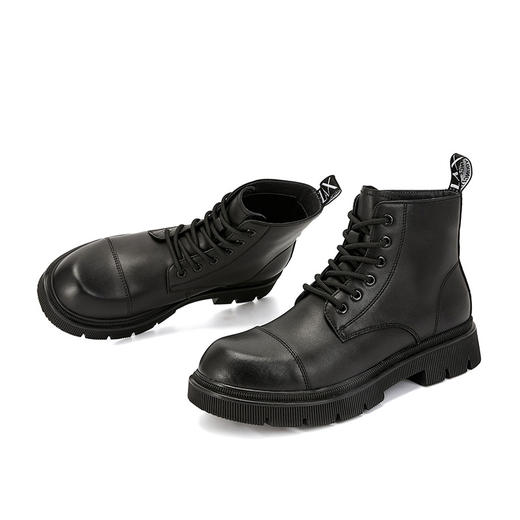 西遇马丁靴男冬季新款复古潮男英伦风短靴厚底增高工装靴22125656 商品图2