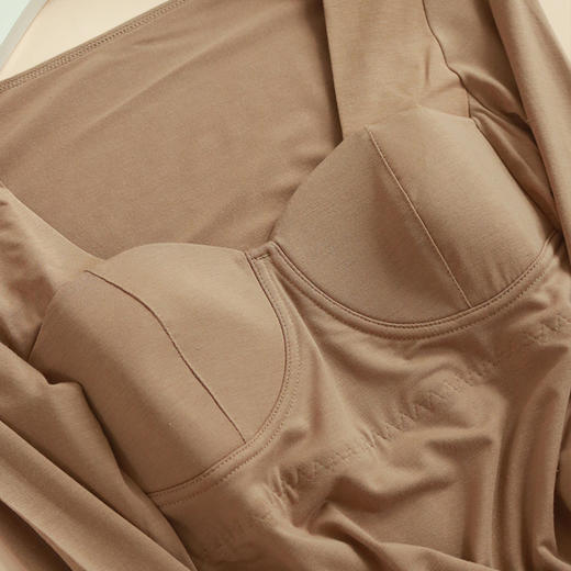 TG-TG03S219德绒无痕蚕丝保暖内衣女带胸垫冬季打底衫薄款上衣秋衣乳胶垫 商品图1