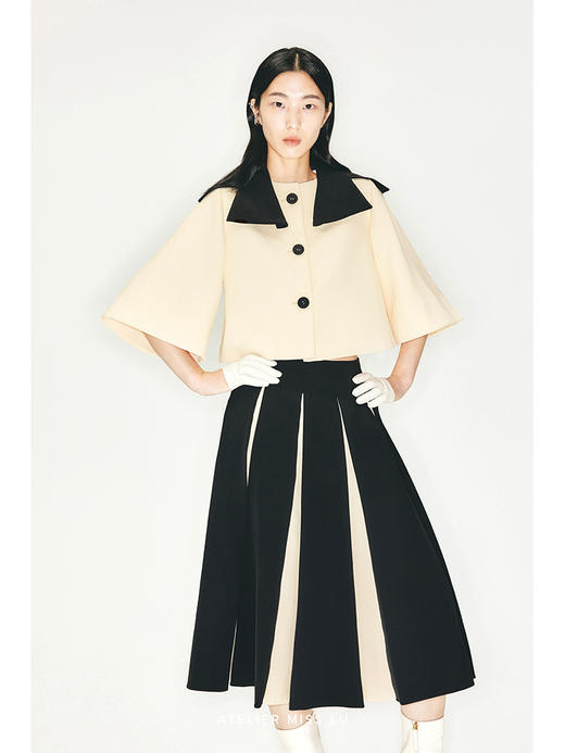 【彼得潘】异形大翻领A字七分袖斗篷式短外套/23001 商品图3