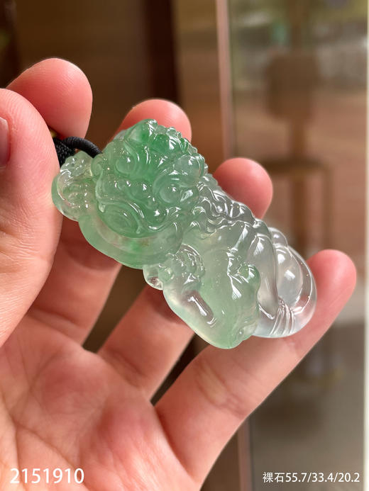 近玻璃飘翠霸王貔貅裸石【2151910】具体价格微信咨询 商品图6