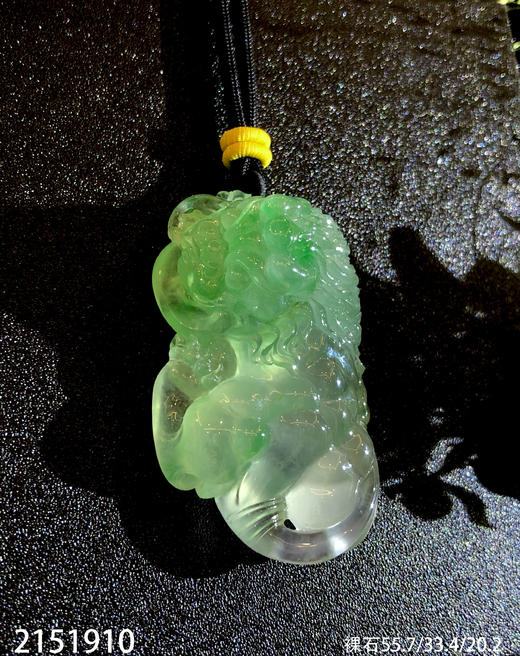 近玻璃飘翠霸王貔貅裸石【2151910】具体价格微信咨询 商品图2