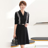 拼接西装连衣裙女长袖秋季新款气质OL通勤职业装裙子 商品缩略图0
