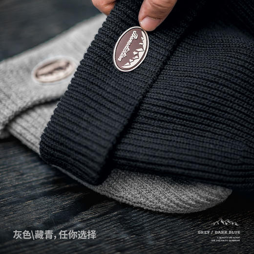 马登工装 美式复古字母冷帽折边针织毛线帽保暖百搭瓜皮帽子男冬 商品图7