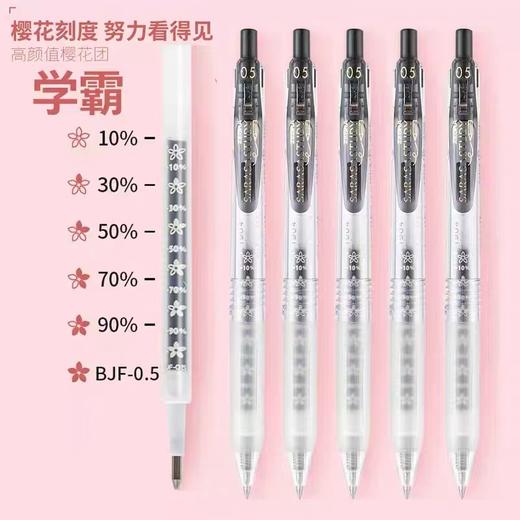 日本ZEBRA斑马中性笔JJM88樱花限定花朵学霸努力水笔学生用速干黑笔0.5按动水性笔 商品图1