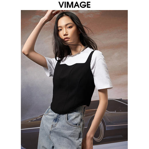 VIMAGE纬漫纪秋冬新品简约百搭小上衣V1813413 商品图1