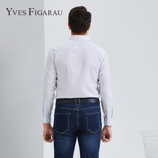 YvesFigarau伊夫·费嘉罗秋冬100%棉商务休闲简约舒适透气长袖衬衫880320 商品图3