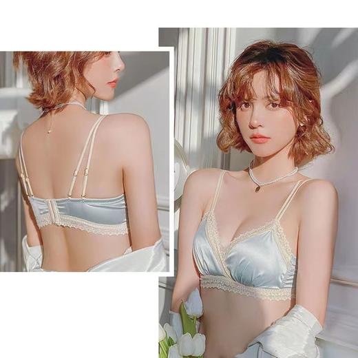 黛唯梵法式三角杯薄款无痕内衣女套装小胸聚拢纯欲少女无钢圈美背文胸罩 商品图1