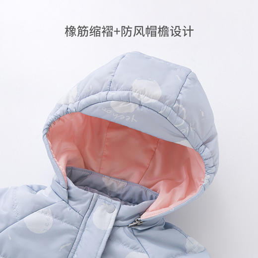 【新会员4折内购】英氏童装儿童外套冬季夹棉连帽大衣女童保暖夹克冬装 商品图1