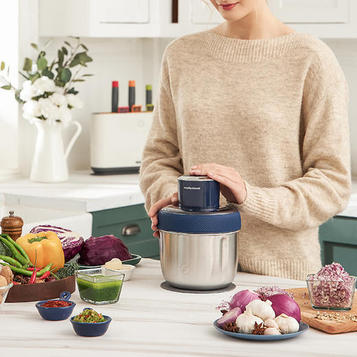 【摩飞 绞肉机 双层4刀 6秒绞碎】配置三个搅拌碗 健康不串味 绞肉剥蒜宝宝辅食 轻松做料理 商品图1