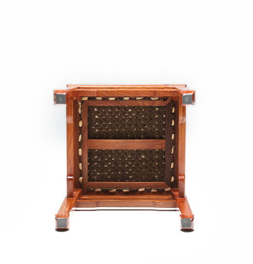 红桥红  家具严选  缅甸花梨（大果紫檀）【藤面 40马蹄腿带束腰 方凳】 商品图6