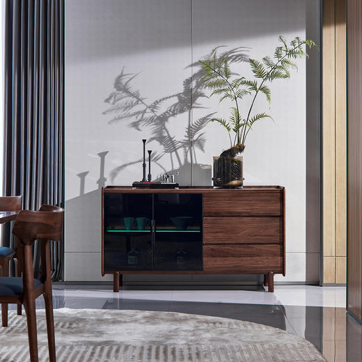 【现代风-CY321餐柜】现代风/餐厅/北美黑胡桃/实木餐边柜 商品图0