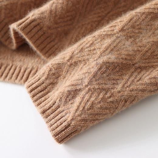 QHJY-JYDL2219秋冬新款欧美内搭修身羊毛针织衫女式阿兰花堆堆领打底衫毛衣 商品图3