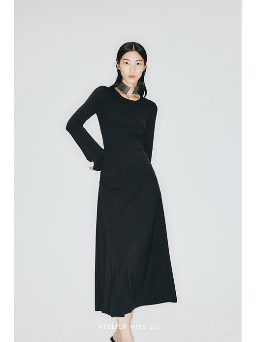 【暗夜狂花】露背环保皮带装饰弹力针织连衣裙/23000012A 商品图1