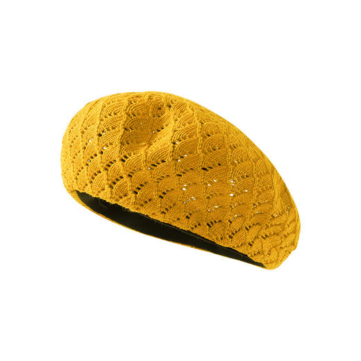 「8款配色」韩版针织镂空贝雷帽 薄款英伦复古画家南瓜八角帽子配饰 商品图4