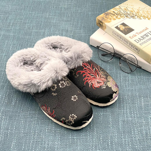 内联升男鞋居家手工千层底织锦毛口拖鞋2100C/2056C 商品图0