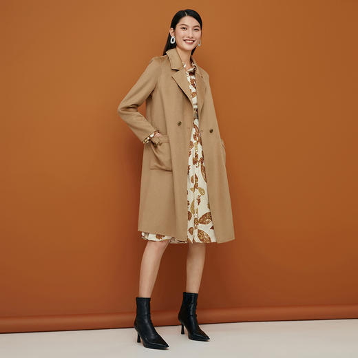 五金氧化下架-EITIE爱特爱新款双面呢羊绒大衣中长款6814523 商品图3