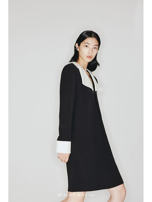 【公主殿下】异形翻领多层薄纱拼接H廓形连衣裙/23000017 商品图2