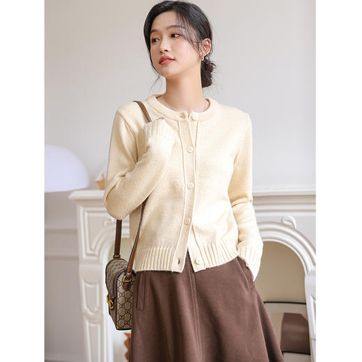 针织衫开衫上衣，薄款纯色针织毛衣外套SR-K16430 商品图3