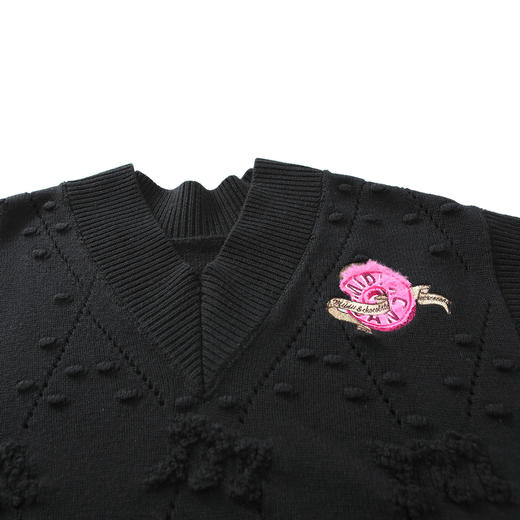 谜底2022秋款时尚休闲宽松百搭针织衫中长款针织马甲女223MZ1346 商品图3