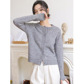 针织衫开衫上衣，薄款纯色针织毛衣外套SR-K16430