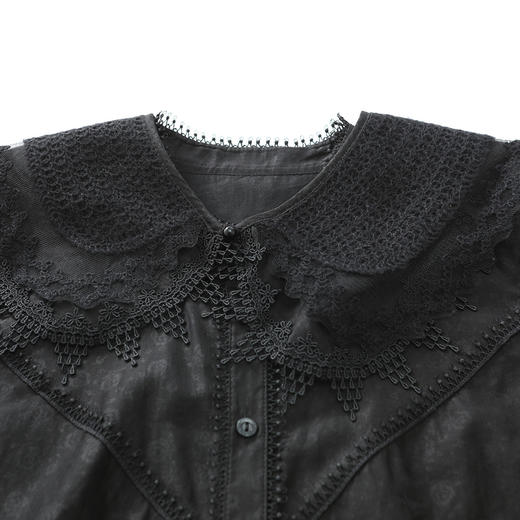 【高端系列】谜底2022秋款复古时尚宽松衬衫长袖衬衣女223GC1148 商品图3