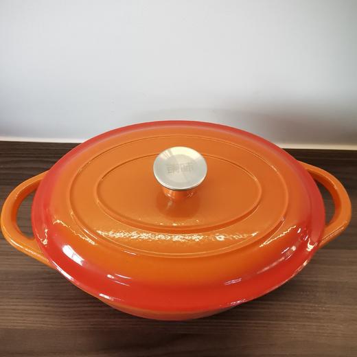 铸味 | 外贸尾单4L椭圆珐琅锅海鲜锅铸铁多用途家用铁锅双耳 商品图1