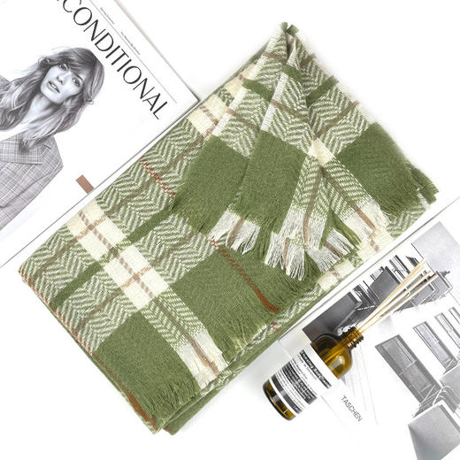 格子围巾保暖围巾中长款披肩女秋冬外搭围巾wjj03 商品图3