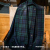 马登工装 日系复古蓝绿格子毛呢夹克宽松厚实格纹衬衫外套男秋季 商品缩略图1