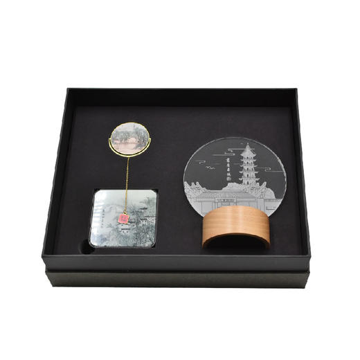 羽诗制造出品 湖畔人家套装邓维东宁波写生款充电宝黄铜书签夜灯文创礼盒 商品图4