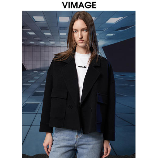  VIMAGE纬漫纪冬季新款翻领洋气显瘦短款外套V1814402 商品图5