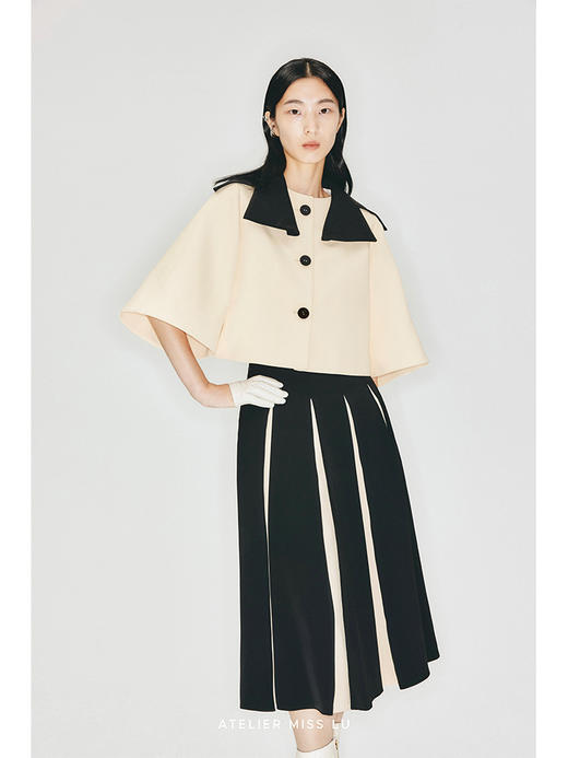 【彼得潘】异形大翻领A字七分袖斗篷式短外套/23001 商品图0