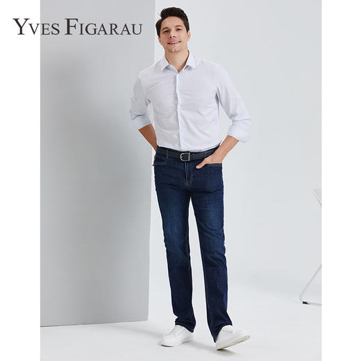 YvesFigarau伊夫·费嘉罗秋冬100%棉商务休闲简约舒适透气长袖衬衫880320 商品图1