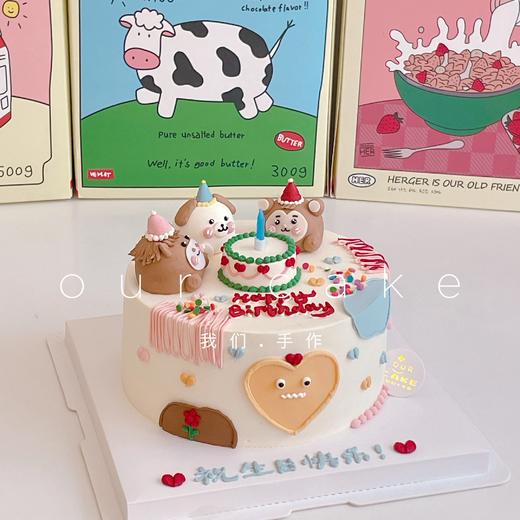 小动物卡通蛋糕（备注要什么小动物以及要画生日帽的小动物，无备注则按原图）-低糖处理无添加 商品图9