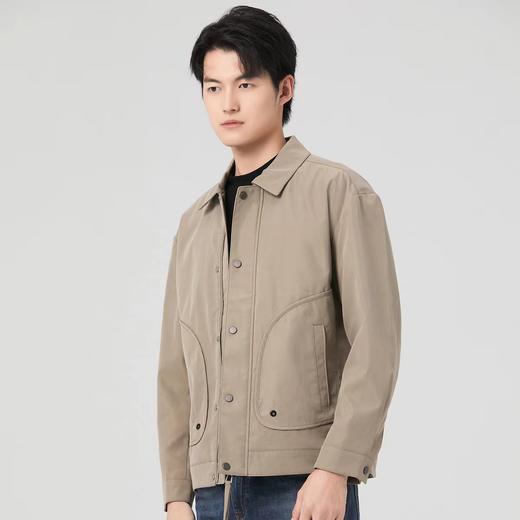 圣得西男士时尚休闲翻领夹克2025年秋季新款时尚中青年茄克外套男 商品图1