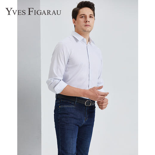 YvesFigarau伊夫·费嘉罗秋冬100%棉商务休闲简约舒适透气长袖衬衫880320 商品图2