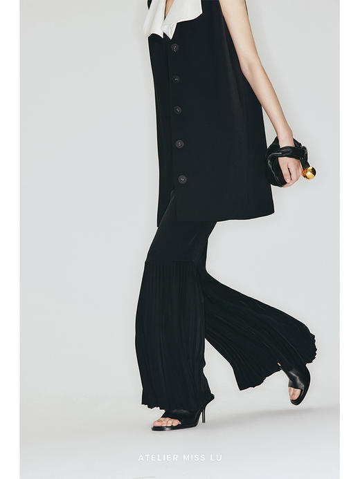 【风琴】百褶拼接设计高腰喇叭裤/230005 商品图2