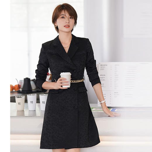 西装连衣裙女秋装新款气质女神范名媛提花职业装裙子 商品图0