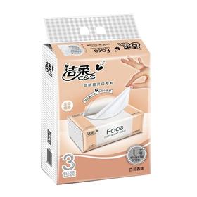 洁柔可湿水面纸抽纸135抽（百花香味） 3包/提