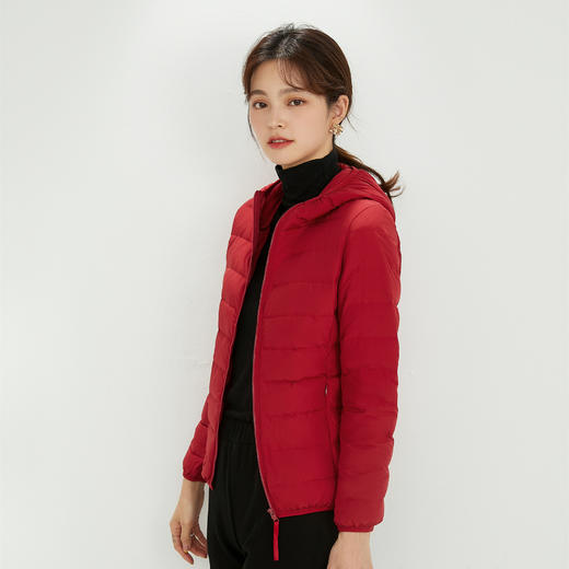 「7款配色！2022秋冬新款」柔菇菇羽绒服 韩版无缝连帽短款90白鸭绒外套上衣 商品图3