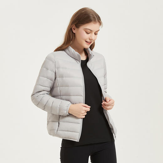 2023新款轻薄冬季外套服秋冬女短款时尚宽松立领外套19 商品图2