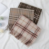 2022秋冬韩版双线格子围巾女长款百搭仿羊绒保暖披肩情侣围脖 商品缩略图3